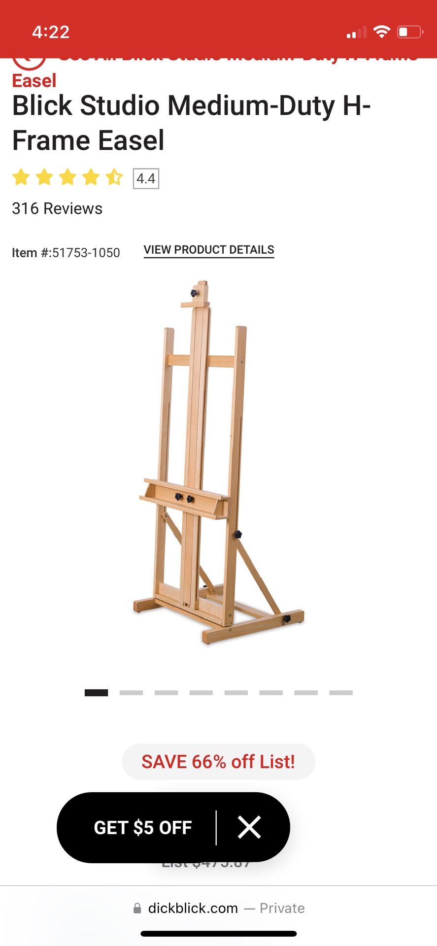 Blick Studio Medium-Duty H-Frame Easel