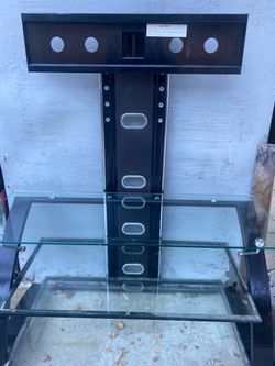 Black Glass TV Stand with Mount