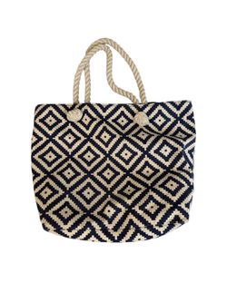 Summer & Rose Navy Diamond Rope Handle Tote