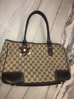 Gucci Canvas and Leather Tote-Vintage!