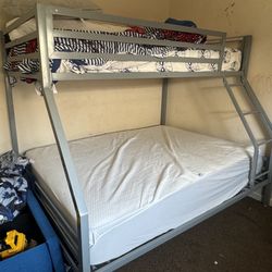 Gray Twin Over Full Bunk Bed 