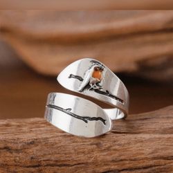 Silver. Bird Spoon Ring
