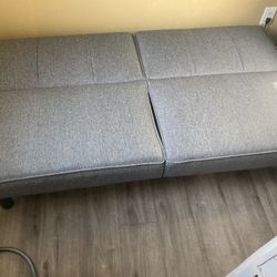 Gray Folding Futon / Sleeper Sofa