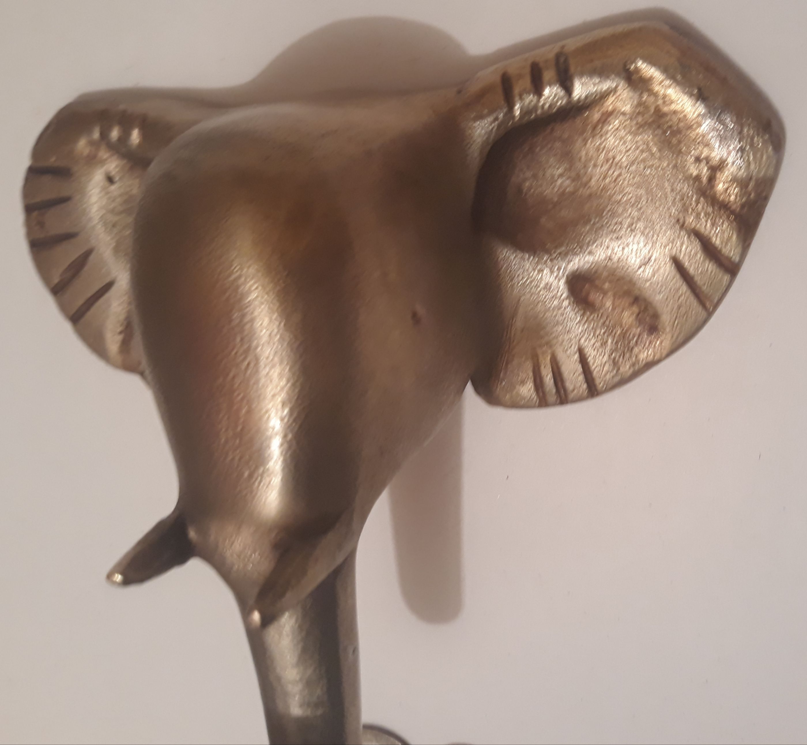 Vintage Brass Metal Elephant Coat Hook, Home Decor, Wall Decor, 6" Wide, This Can Be Shined up More