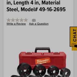 Milwaukee 2.5 -4 Inch Knockout Kit Set. 