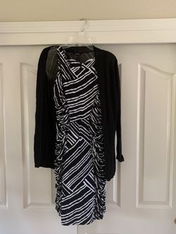 Sleeveless Dress with Cardigan