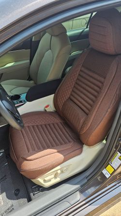 Brown color cloth seat covers, out of a 2020 Camry Hybrid LE, non-Smoker
