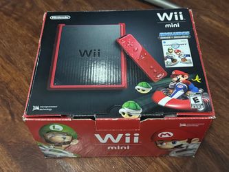 Nintendo Wii Mini Red Console Complete in Box with Mario Kart Wii, Wii Remote Plus and Nunchuk