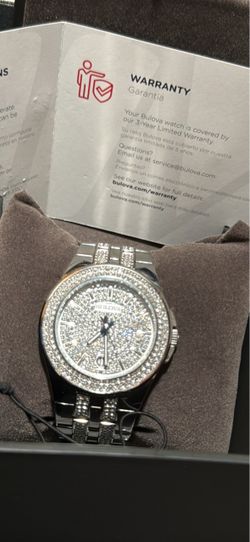 Bulova Crystal-Paved Dress Watch