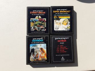 Vintage Atari game cartridges COMBAT DEFENDER street racer SUPER BREAKOUT