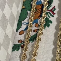 10k Gold Rope With Nugget Cross Pendant