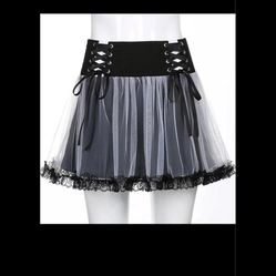 Goth Mesh A-Line Skirt (NWT)