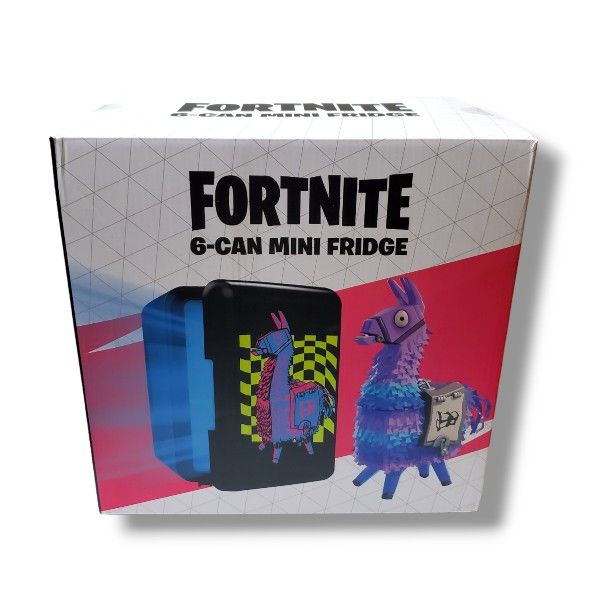 Fortnite Mini Fridge 6 Can Loot Llama LED Interior Light Cooler