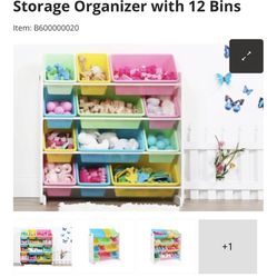 Tot Tutors Kids Pastel Toy Storage Organizer with 12 Bins Brand New In Box 