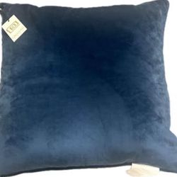Large Navy Velvet Throw Pillow