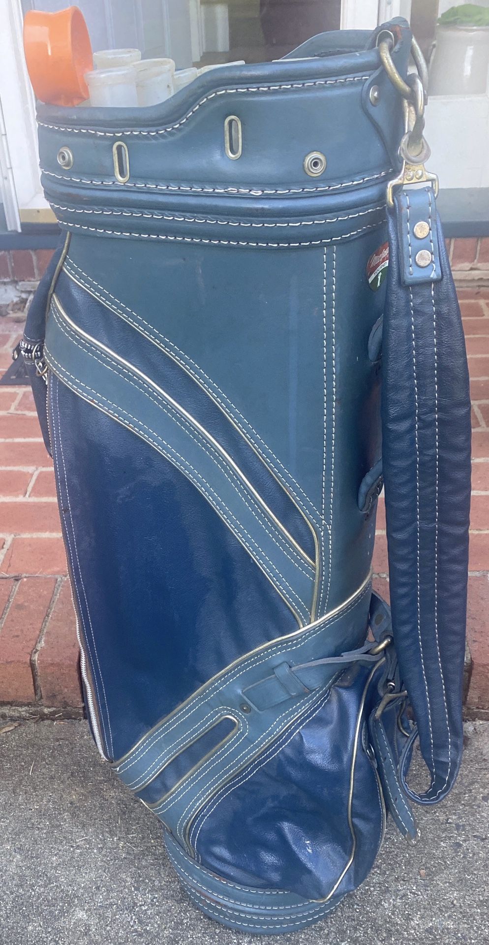 Classic/Vintage Blue Leather MacGregor Golf Bag with Strap