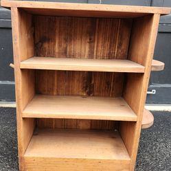 Wood shelf w/side shelf