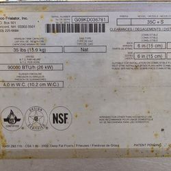 Pitco Natural Gas 35-40lbs, Three Burners For Sale 