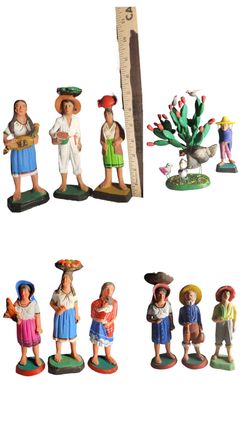 Entire Collection Of Mexican Folk Art Figures Antique Vintage In No