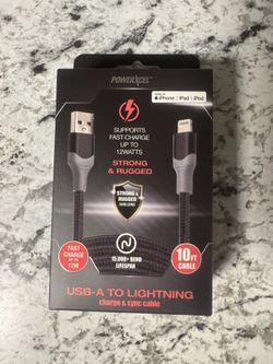 POWERXCEL Charge Cable USB-A to Lightng- 10 Ft, Iphone,lpad,ipod FAST