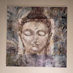 Buddha canvas framed artwork 23.5”x23.5”