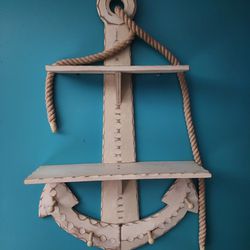 Anchor Wall Shelf With Hooks