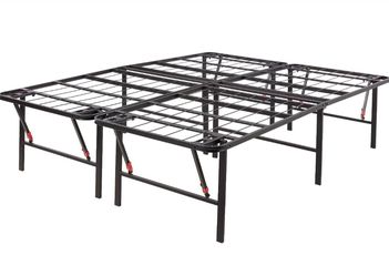 Queen Metal Platform Bed Frame – Folding, Sturdy, No Box Spring Needed