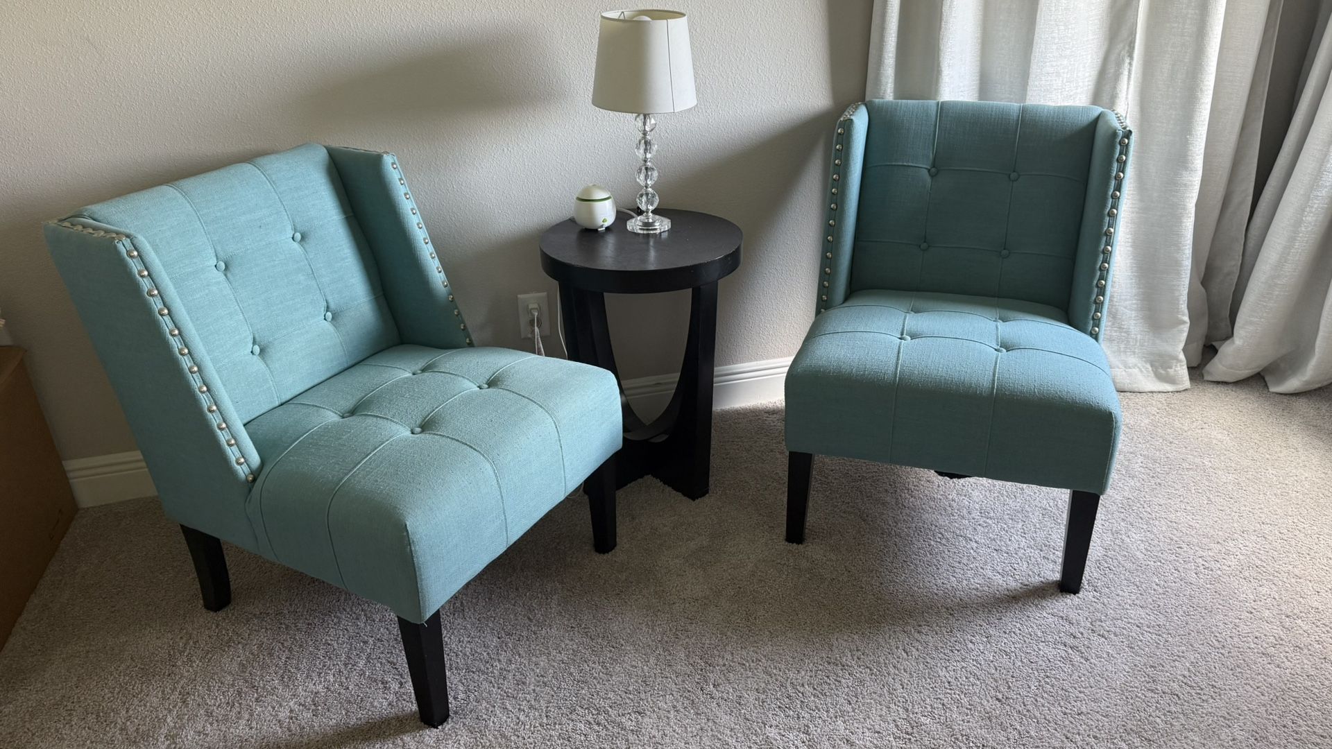 2 Blue Chairs Set
