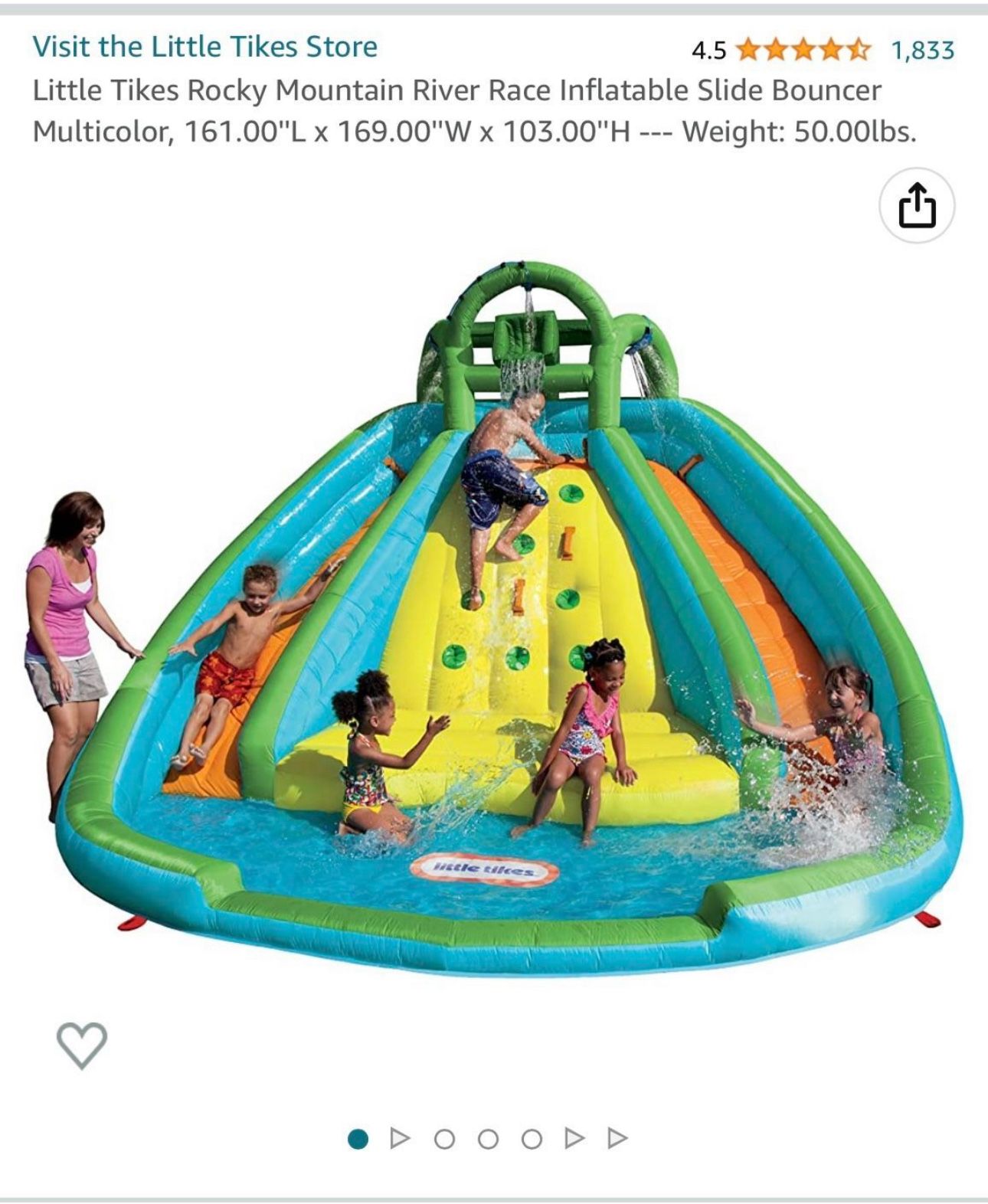 Little Tykes Double Dual Waterslide Inflatable Bounce House