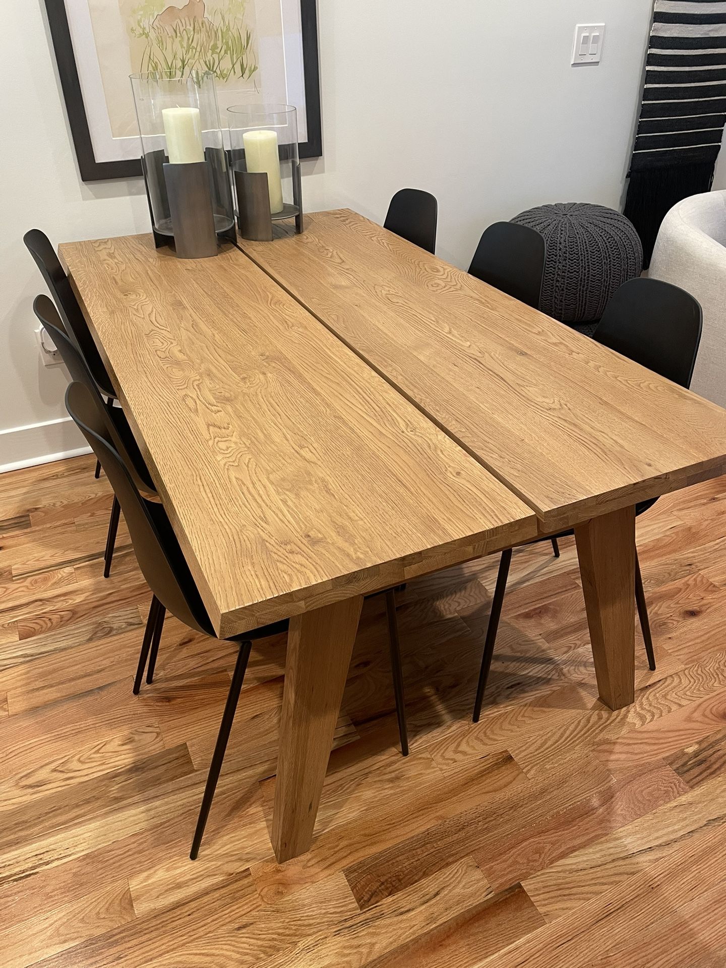 71" Solid Wood Dining Table - Oak