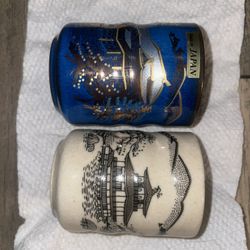 2 Hand Painted Japanese Cups 