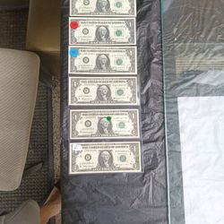 Lot of (6) $1 Joseph W Barr Notes 