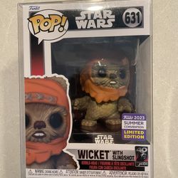 Wicket Slingshot Funko Pop *MINT* 2023 SDCC Summer Convention Exclusive Star Wars Return Jedi 631