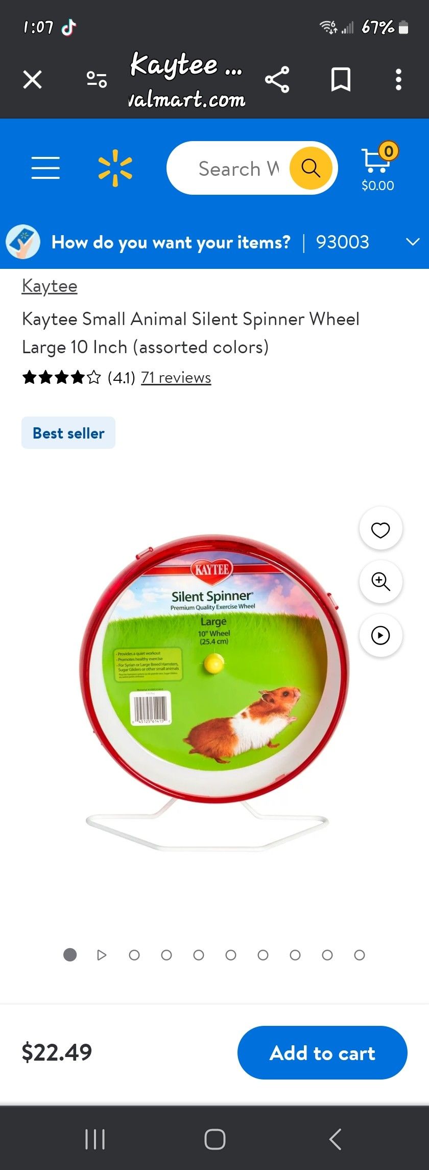 3 Diff Hamster Mice Wheels