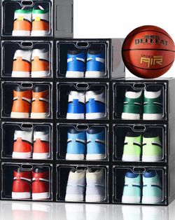 Large Shoe Storage Box, Black, Fits up to US Size 12