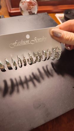 NEW SILVER HOOP MULTI PACK 6 PAIRS