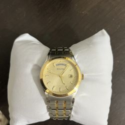 Bulova Men's Classic Dress Calendar Silver Gold Stainless Steel Watch Brand New