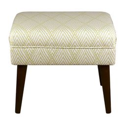 Ottoman: Threshold Delmar Mid Century Ottoman - Lemongrass, Beige