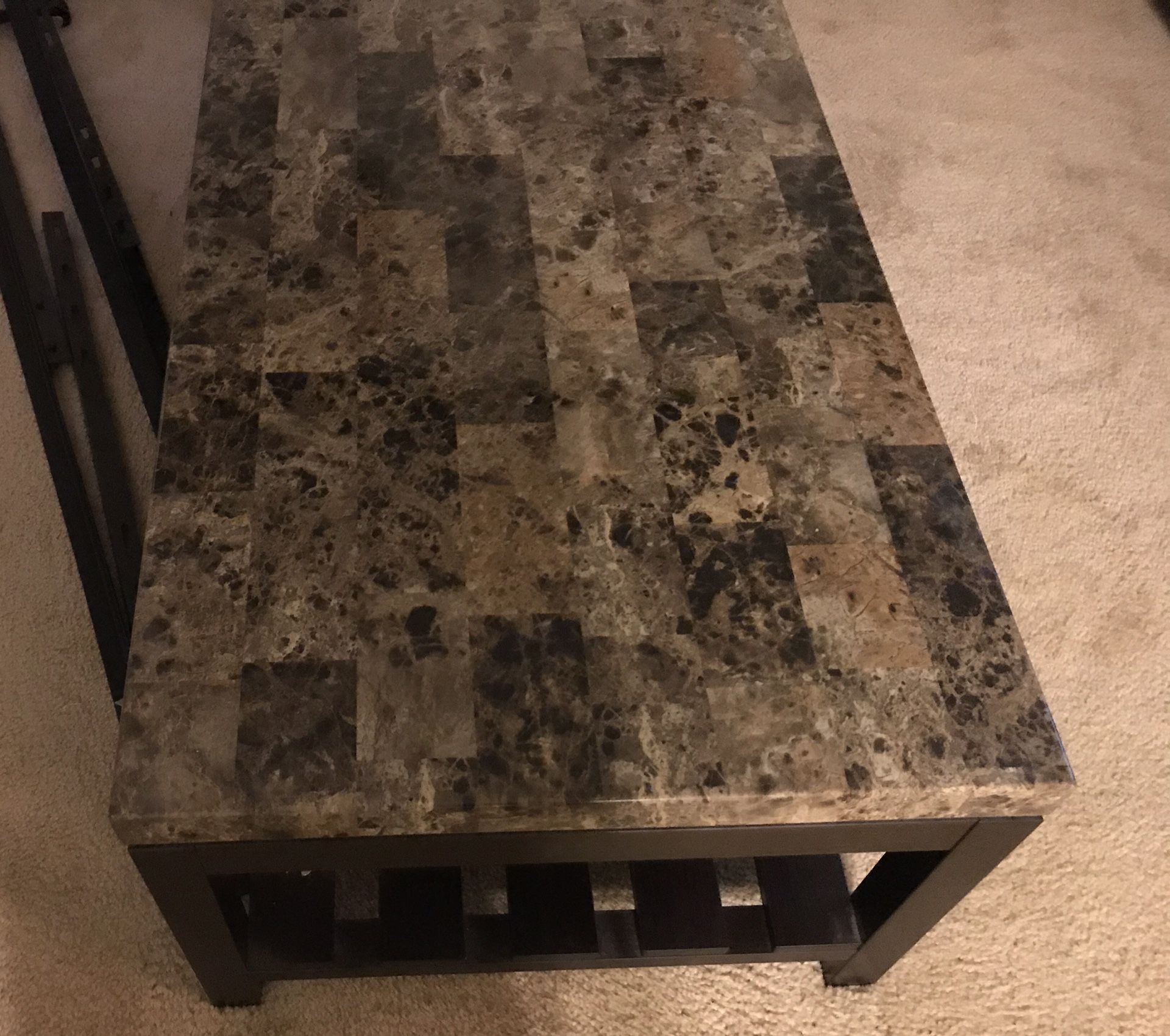 Brown marble table