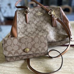 Authentic Coach Bag With Matching Wallet