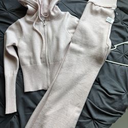 Soft Pink Hoodie And Sweatpants Set #pink set 