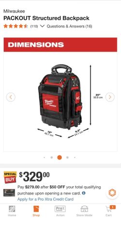 Milwaukee structured backpack