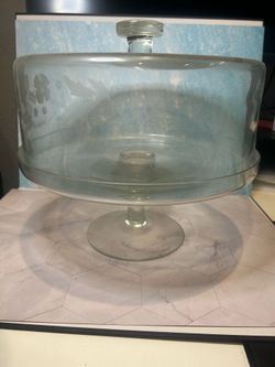 REAL Crystal Glass Cake Display Holder Container