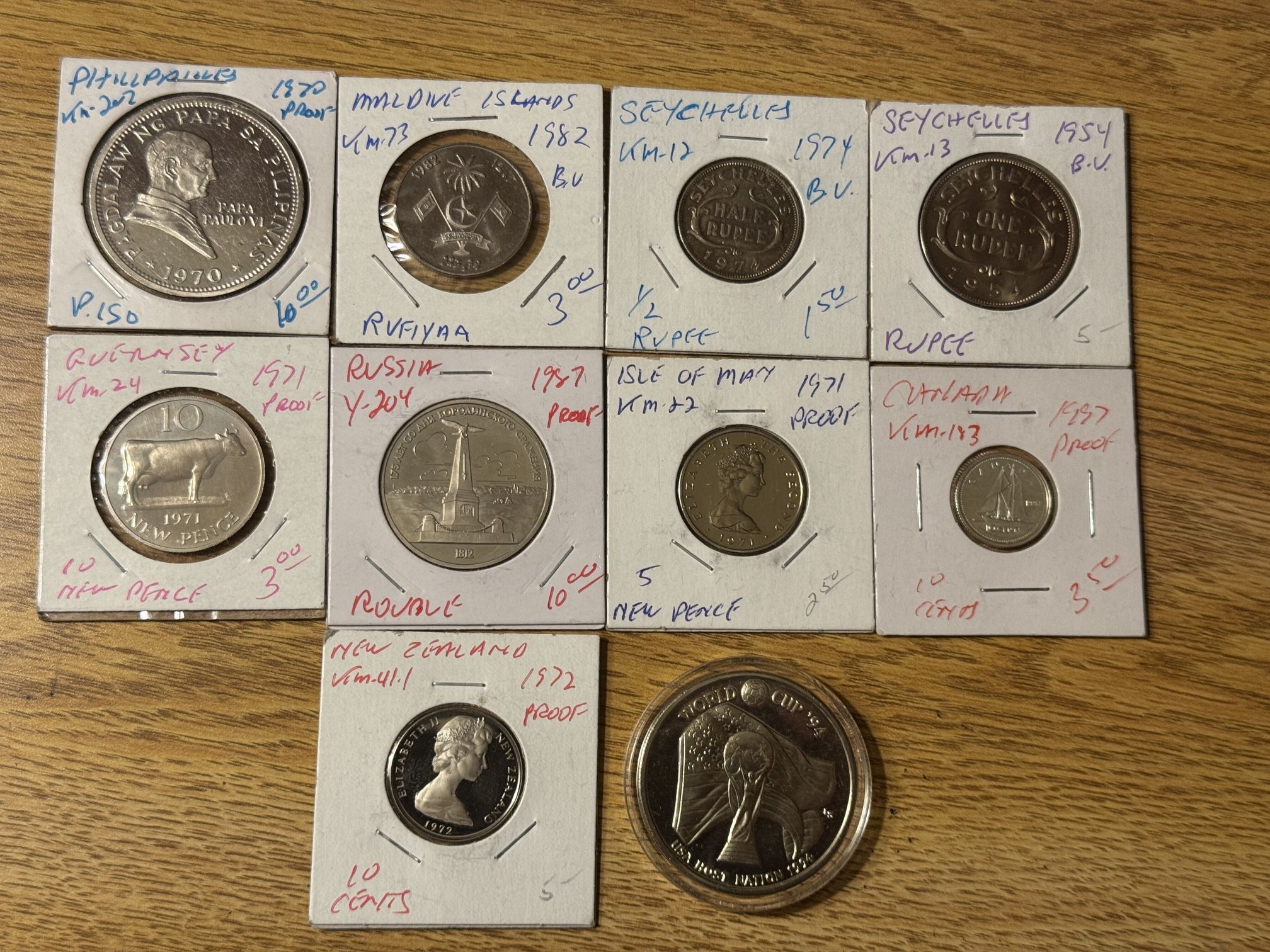 Group of 10 Coins from Around World Some Rare One Silver