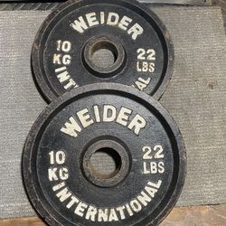 Pair Of 22 LB Olympic Plates 2” Hole 
