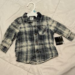 Baby Boy Long Sleeve Plaid Shirt 6 Months