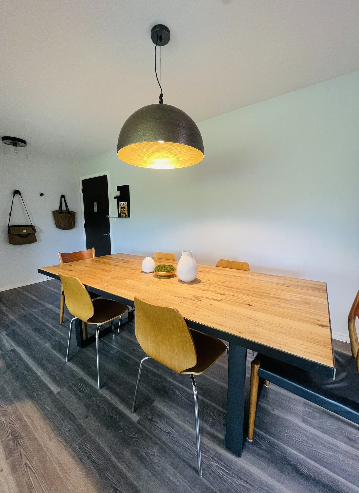 West Elm Dining Table + 6 Chairs – Mid-Century Modern Style