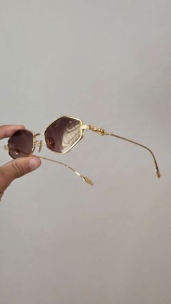 Chrome Hearts Dagger cross  CH8286 Retro Gold Sunglasses