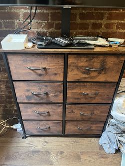 Dresser Metal and Wood 8 Boxes