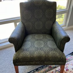 Large Comfy Green Armchairs